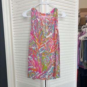 Lilly Pulitzer Vibrant Pink and Orange Cotton Blouse